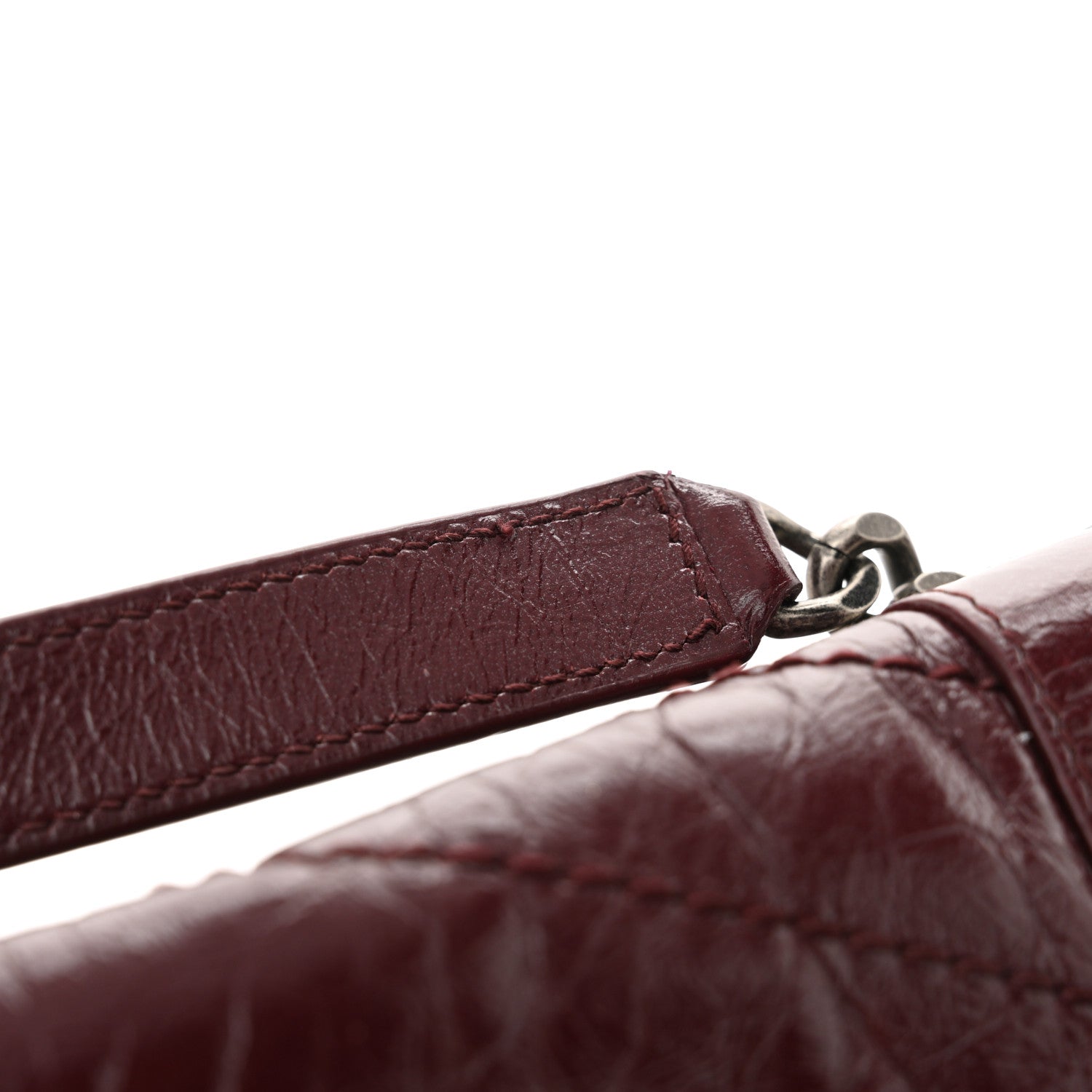Saint Laurent Crinkled Calfskin Matelasse Monogram Medium Niki Chain Satchel Rouge Legion 13 of 13