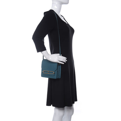 Hermes Ostrich Mini Sac Roulis Cobalt 2 of 11