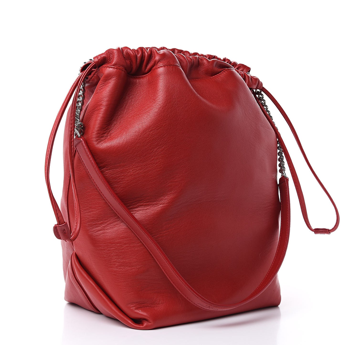 Lambskin Teddy Drawstring Bag Eros Red