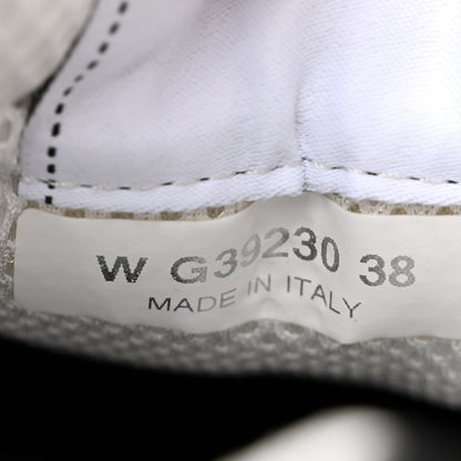 Chanel Nylon Suede Calfskin Printed CC Sneakers 38 White Black 8 of 9