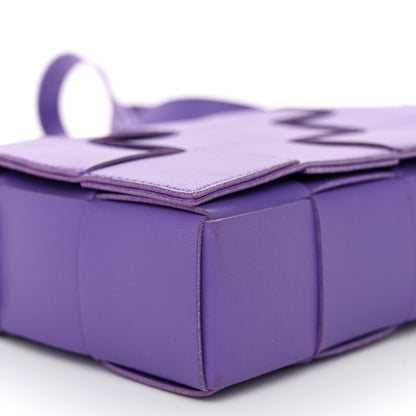 Bottega Veneta Lambskin Maxi Intrecciato Cassette Crossbody Bag Purple 9 of 11