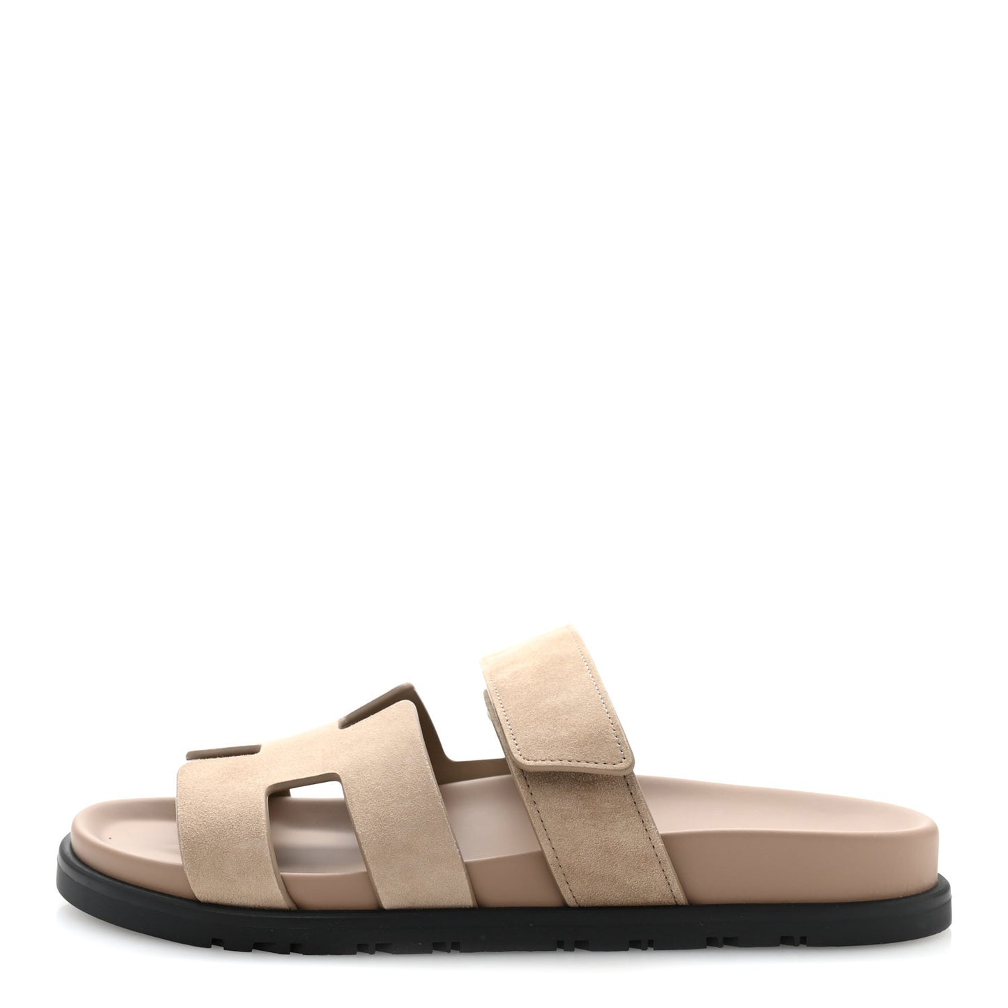 Suede Goatskin Womens Chypre Sandals 37.5 Beige Sable