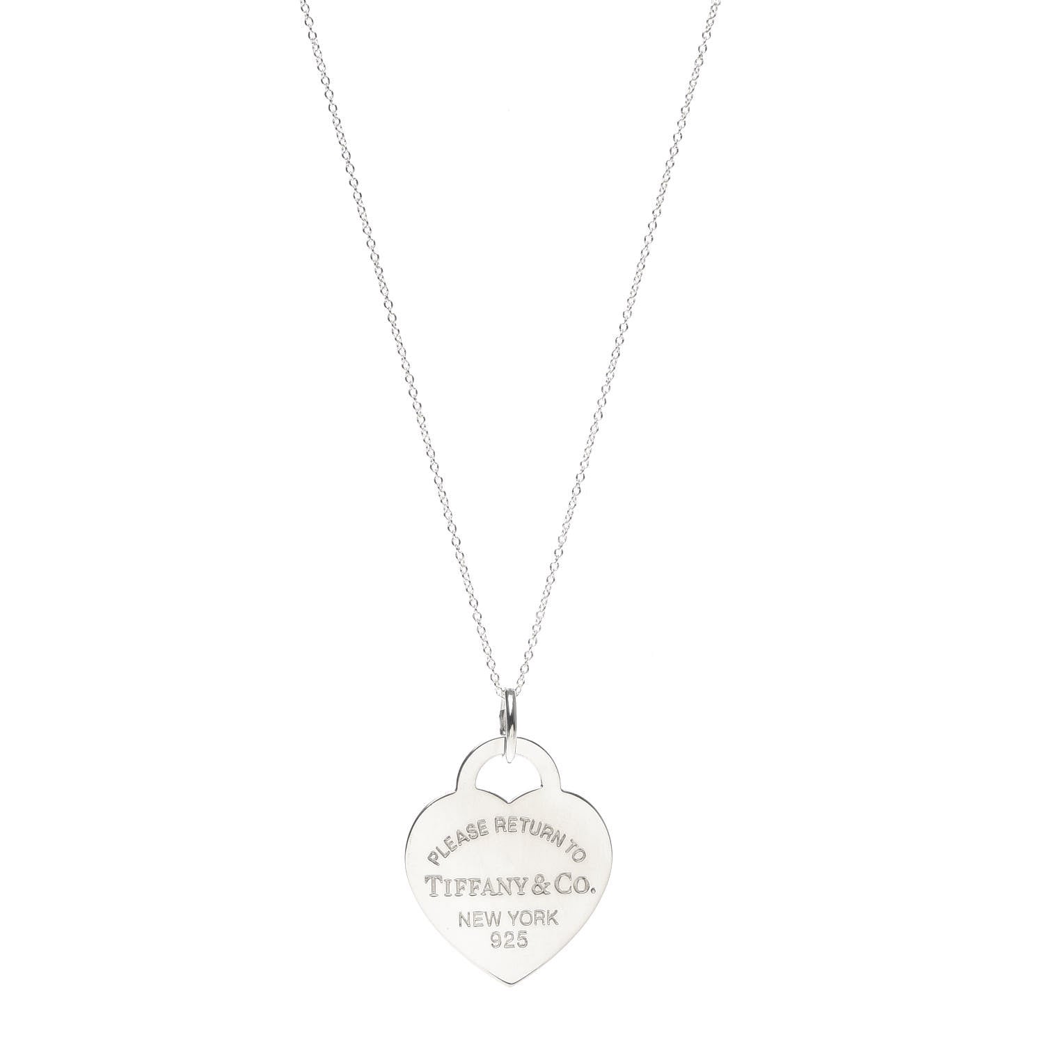 Tiffany Sterling Silver Medium Return to Tiffany Heart Pendant Necklace 1 of 5