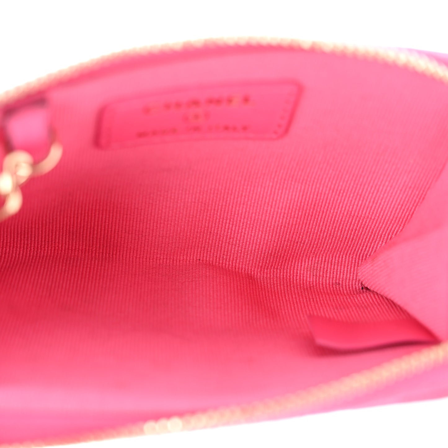 Caviar Quilted Zipped Key Holder Case Pink