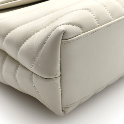 Saint Laurent Calfskin Y Quilted Monogram Small Loulou Chain Satchel Crema Soft 8 of 9