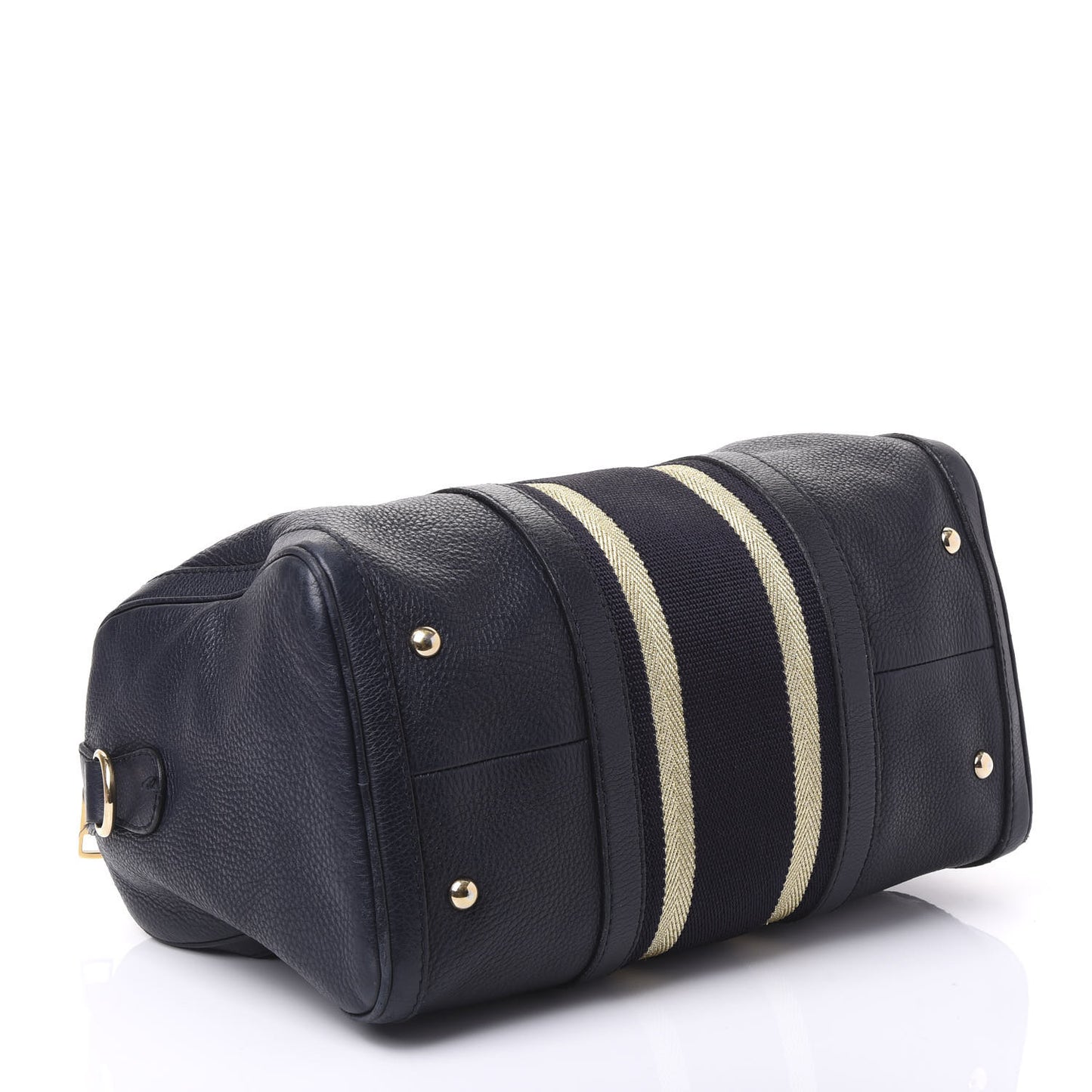 Calfskin Vintage Web Medium Boston Navy