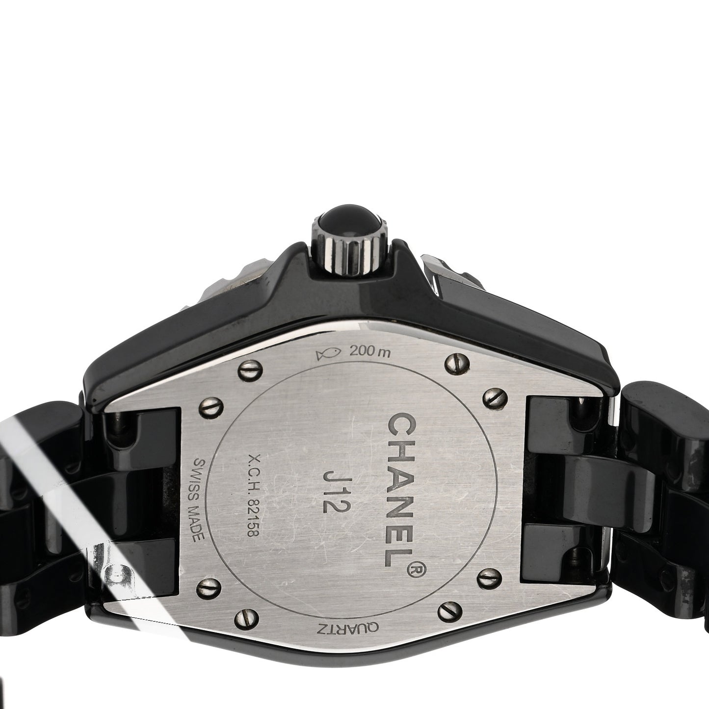 Stainless Steel Ceramic Diamond 33mm J12 Quartz Watch Black