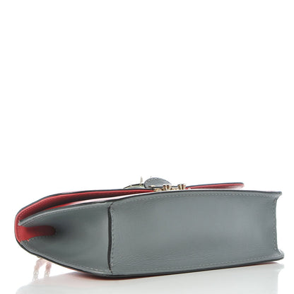 Valentino Garavani Vitello Medium Glam Lock Rockstud Flap Deep Rose Scarlet Grey Green 4 of 7