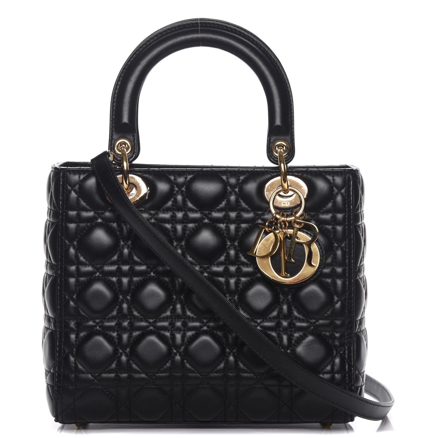 Christian Dior Lambskin Cannage Medium Lady Dior Black 1 of 8