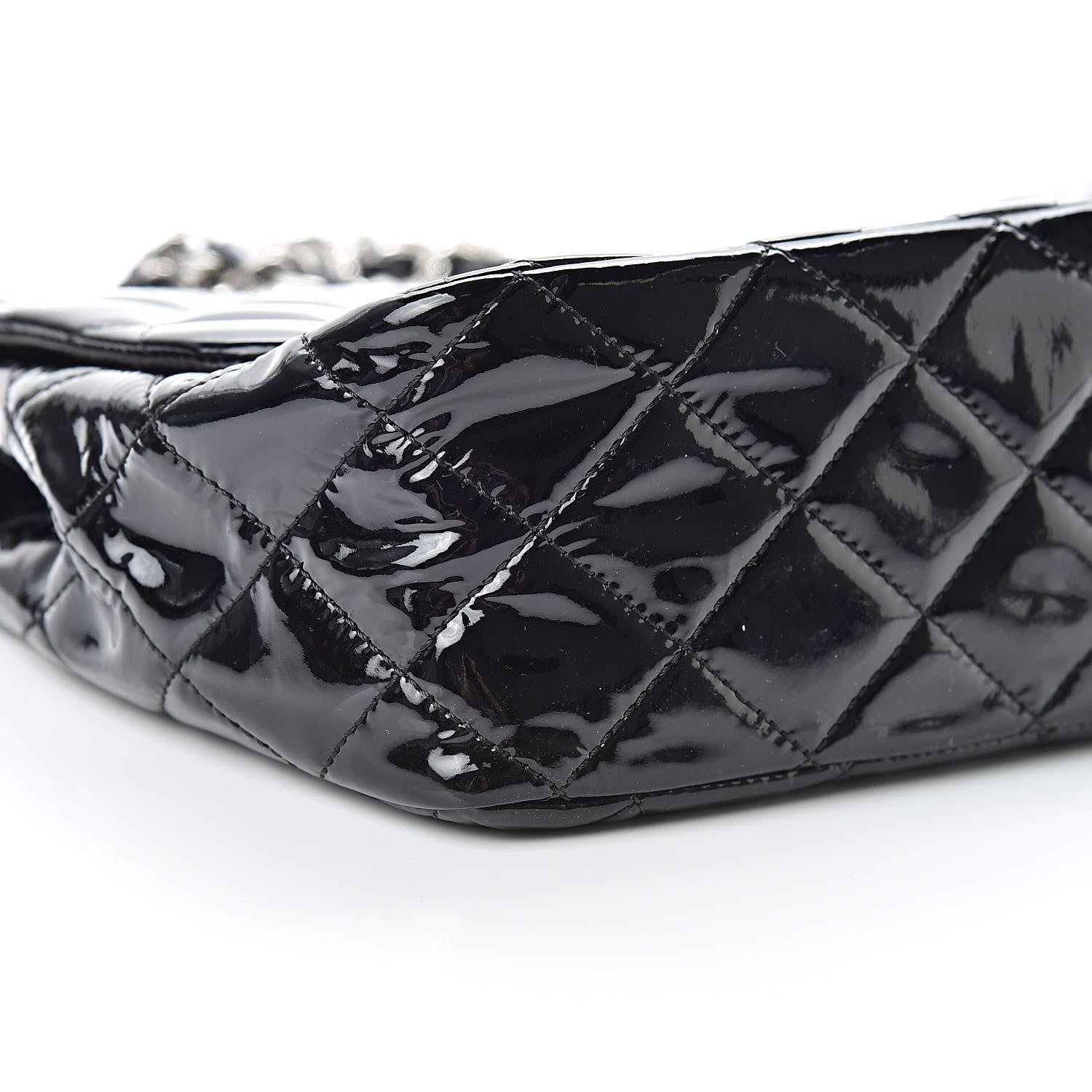Chanel Patent Quilted Jumbo Single Flap Black 9 of 15