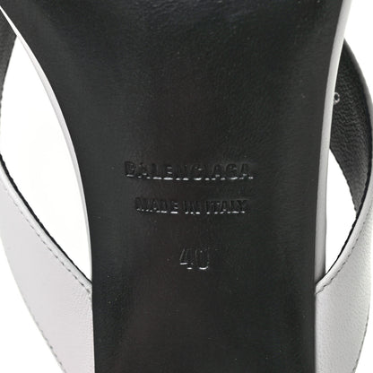 Balenciaga Soft Nappa Logo Double Square Flat 60mm Sandals 40 White Black 6 of 10
