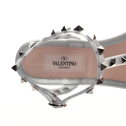 Valentino Garavani PVC Jelly Glitter Rockstud Caged Sandals 36 SIlver 7 of 8