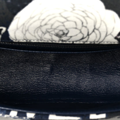Chanel Jersey Quilted Camellia 2.55 Reissue Mini Flap Black White 5 of 10