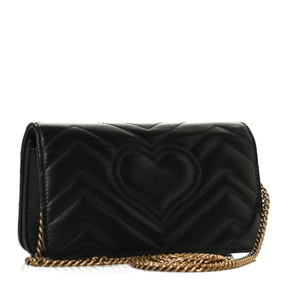 Gucci Calfskin Matelasse GG Marmont Mini Bag Black 3 of 12
