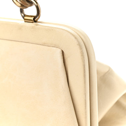 Chanel Glazed Calfskin Kisslock Frame Bag Beige 10 of 11
