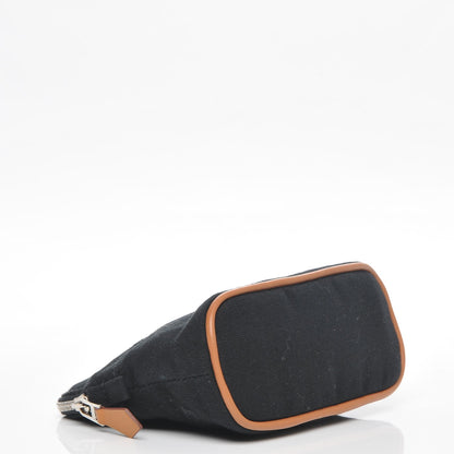 Hermes Cotton Canvas Bolide Travel Cosmetic Pouch Black 4 of 9