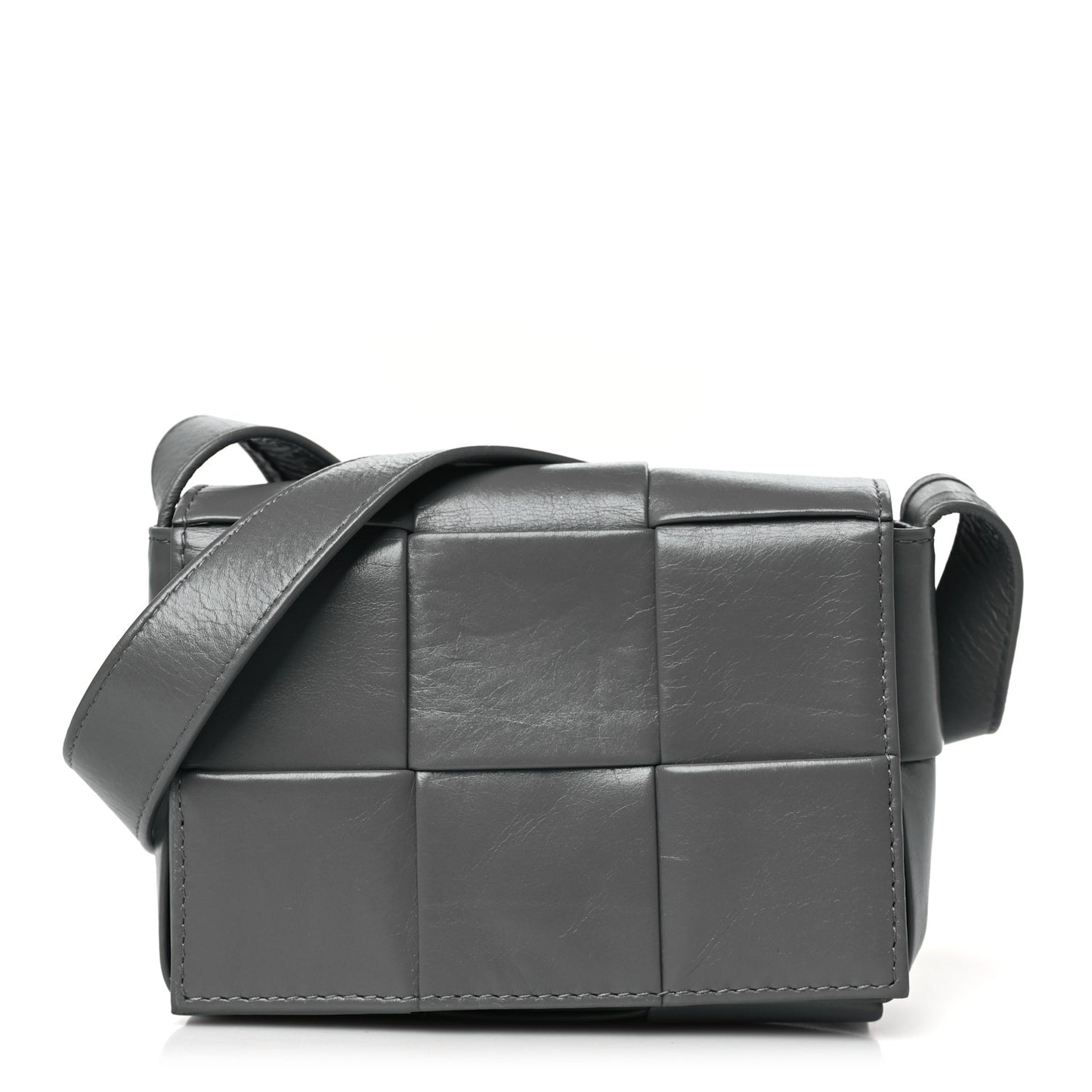 Lambskin Maxi Intreccio Candy Cassette Crossbody Bag Grey