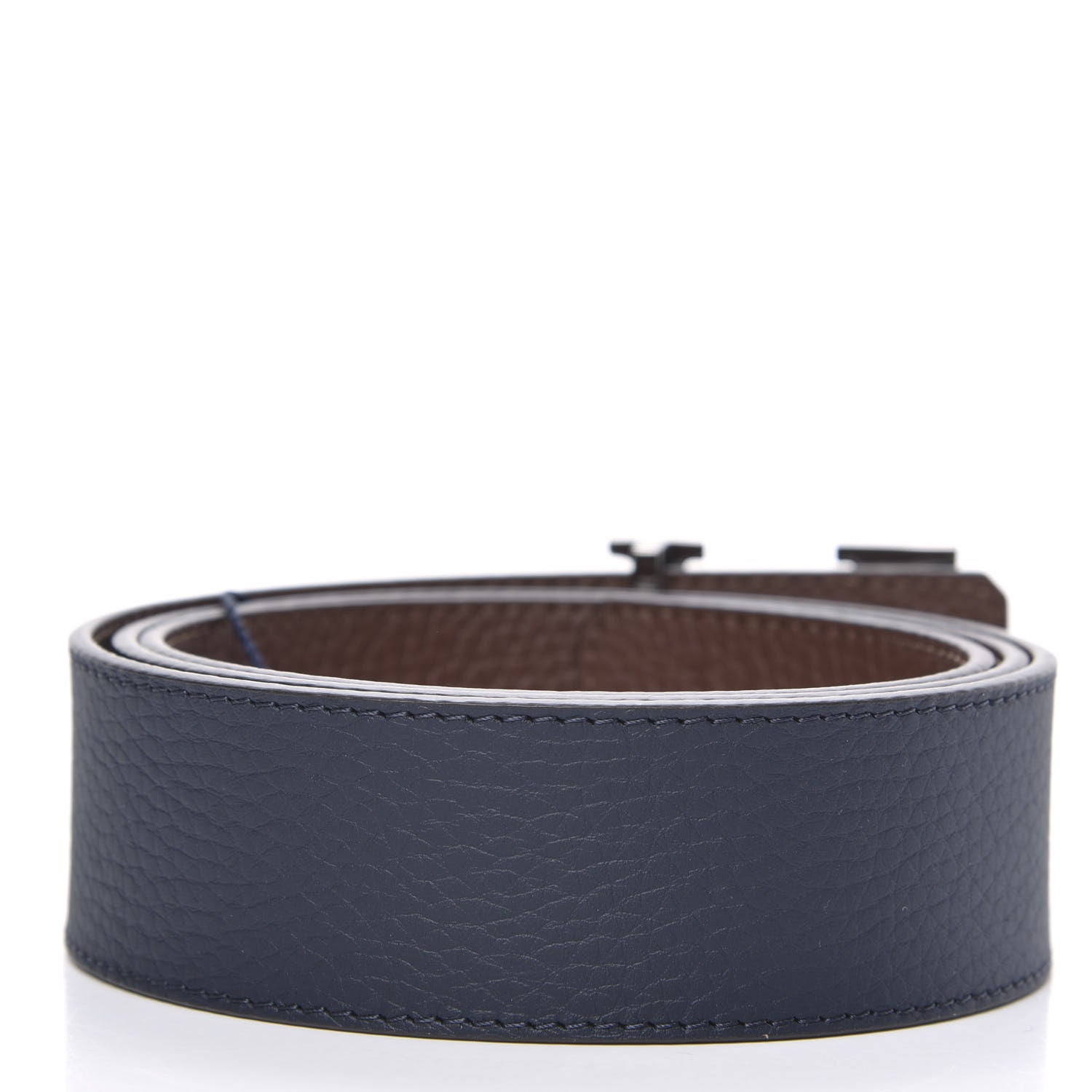 Louis Vuitton Taurillon Calfskin 40mm LV Tilt Reversible Belt 95 38 Navy Cognac 2 of 5