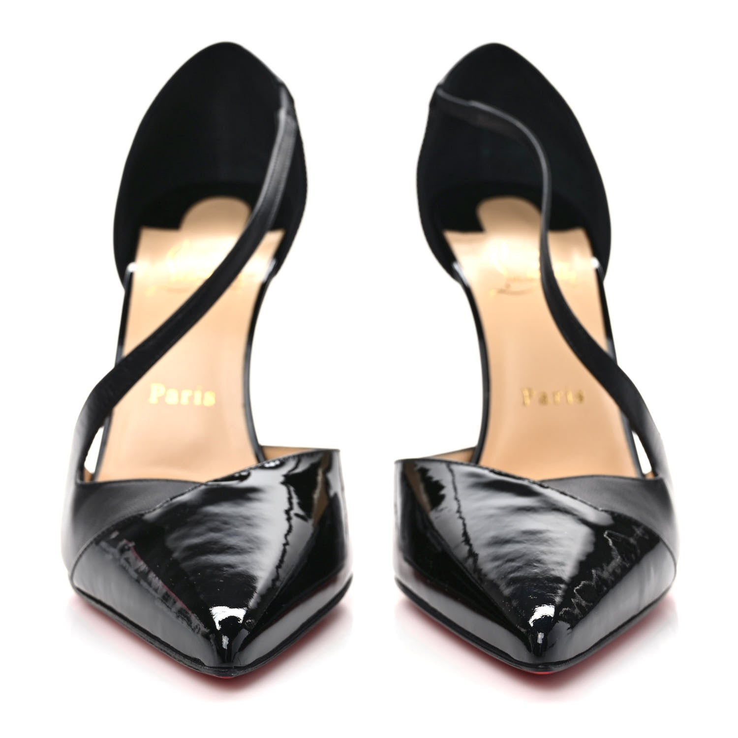 Christian Louboutin Patent Kid Round And Square 100 Pumps 40.5 Black 2 of 7