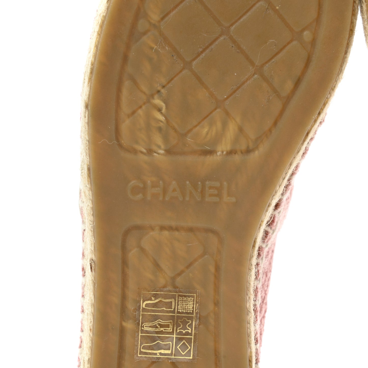 Velvet Grosgrain Quilted Camellia CC Espadrilles 37 Pink Black