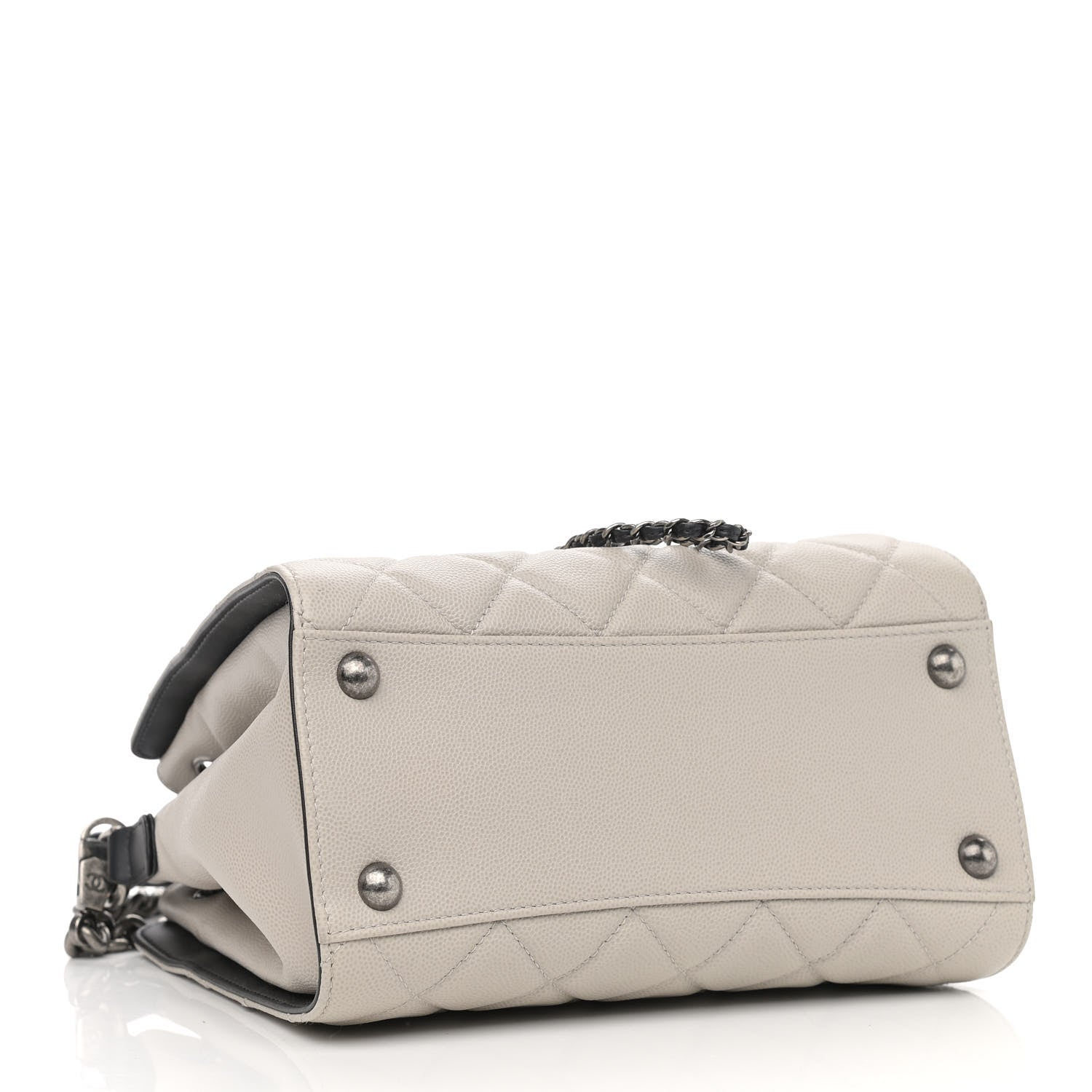Chanel Caviar Quilted Small CC Bucket Bag Grey 4 of 12