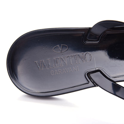 Valentino Garavani PVC Jelly Glitter Rockstud Bow Thong Sandals 41 Black 8 of 10