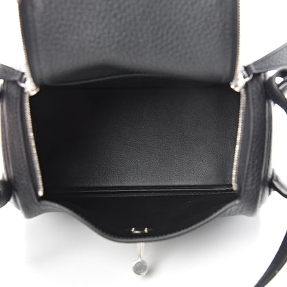 Hermes Taurillon Clemence Mini Lindy 20 Black 4 of 11