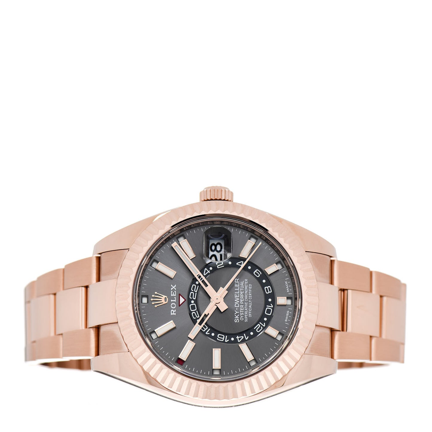 18K Everose Gold 42mm Oyster Perpetual Sky-Dweller Watch Slate 326935