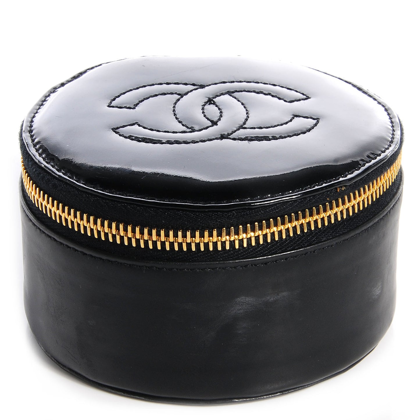 Patent Round Jewelry Travel Case Black