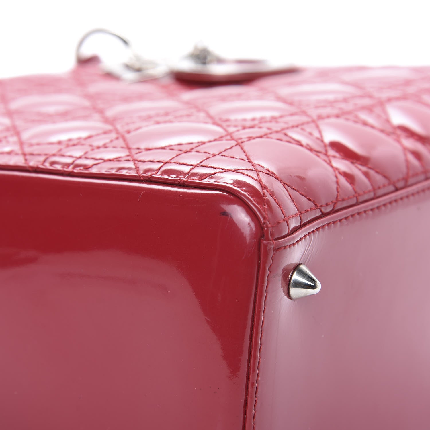 Christian Dior Patent Cannage Medium Lady Dior Red 11 of 12