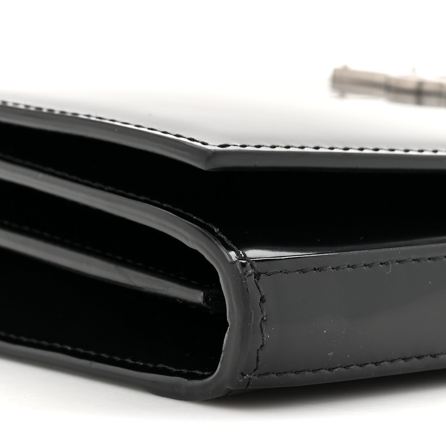 Glazed Calfskin Cassandre Wallet On Chain WOC Black