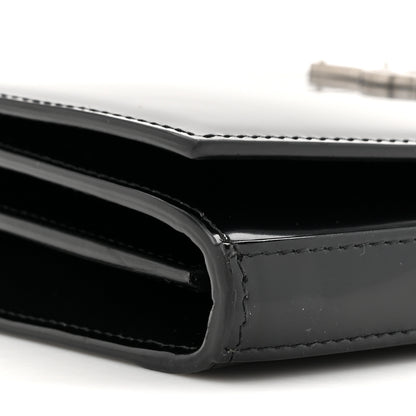 Saint Laurent Glazed Calfskin Cassandre Wallet On Chain WOC Black 11 of 11