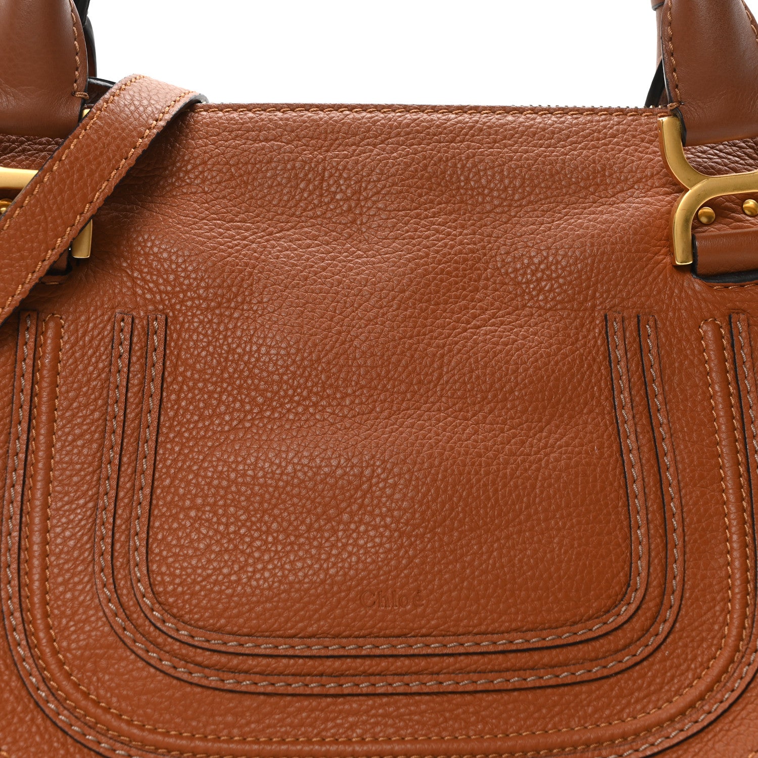 Chloe Calfskin Medium Marcie Satchel Tan 7 of 9