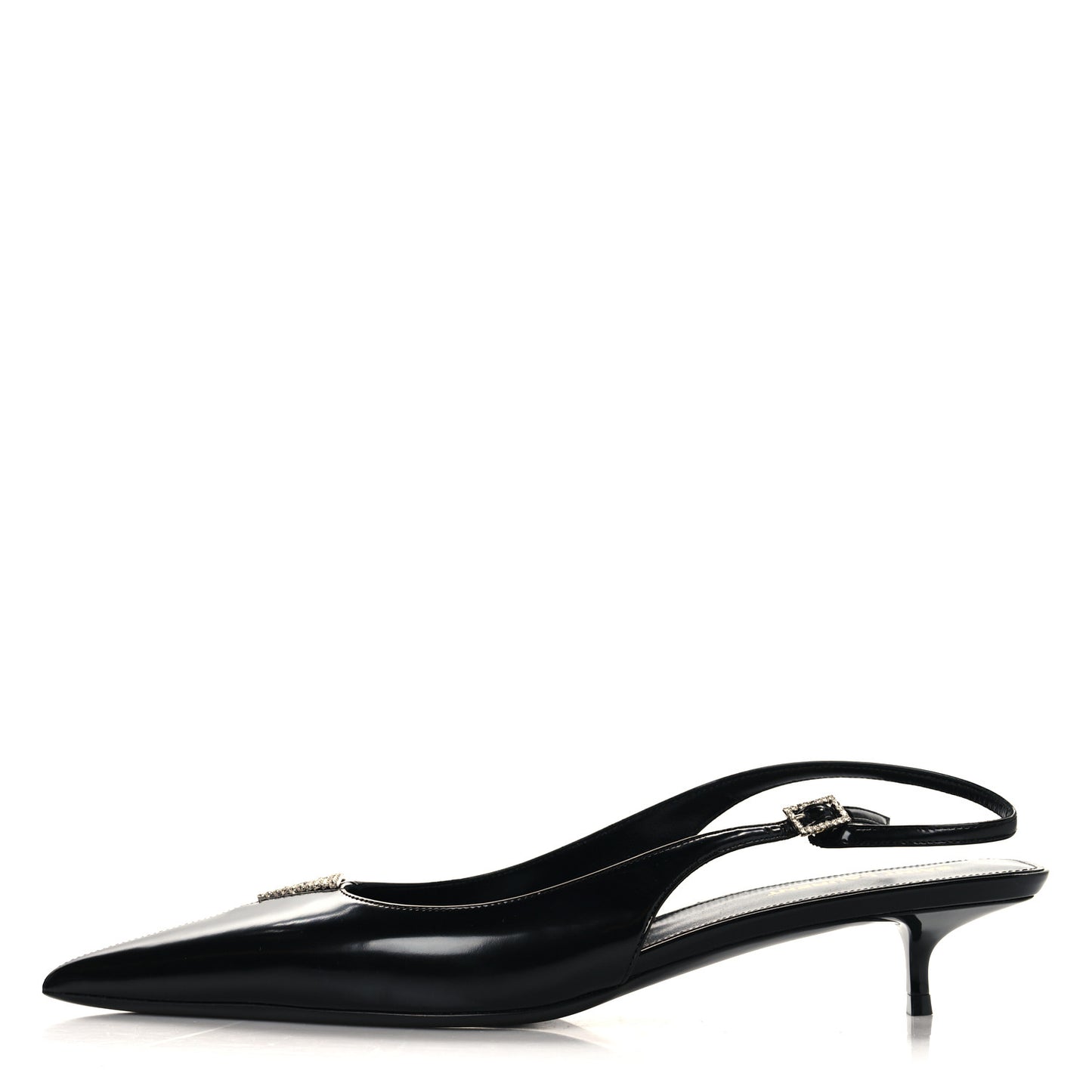 Patent Crystal Cherish Slingback Pumps 39.5 Black