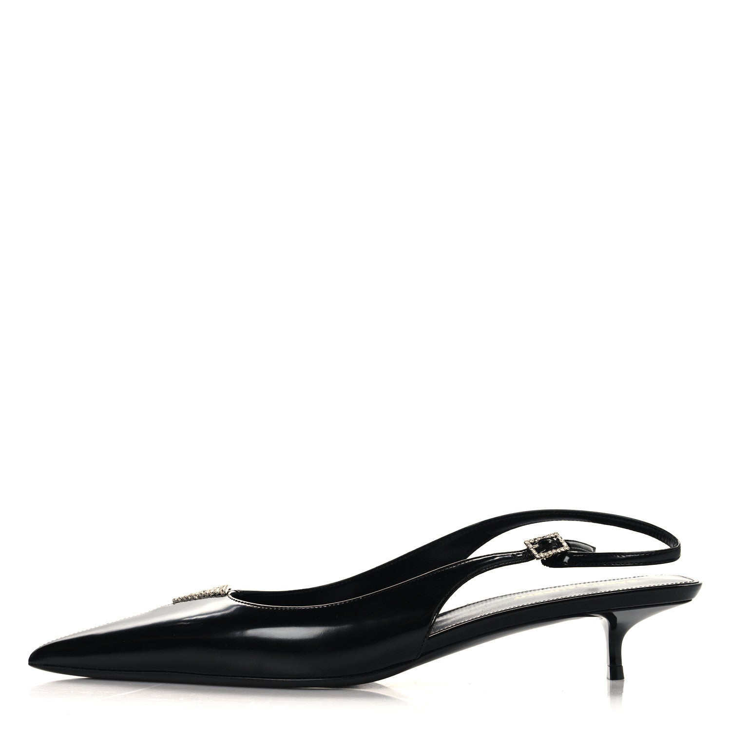 Saint Laurent Patent Crystal Cherish Slingback Pumps 39.5 Black 1 of 10