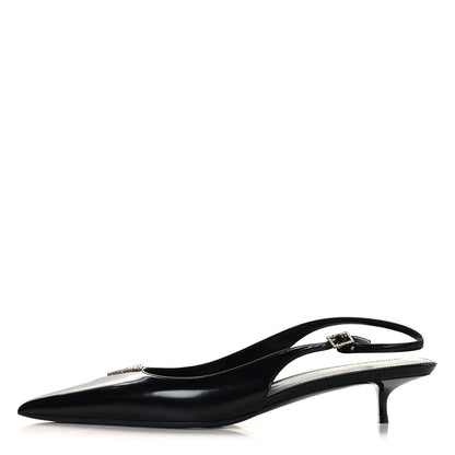 Saint Laurent Patent Crystal Cherish Slingback Pumps 39.5 Black 1 of 10