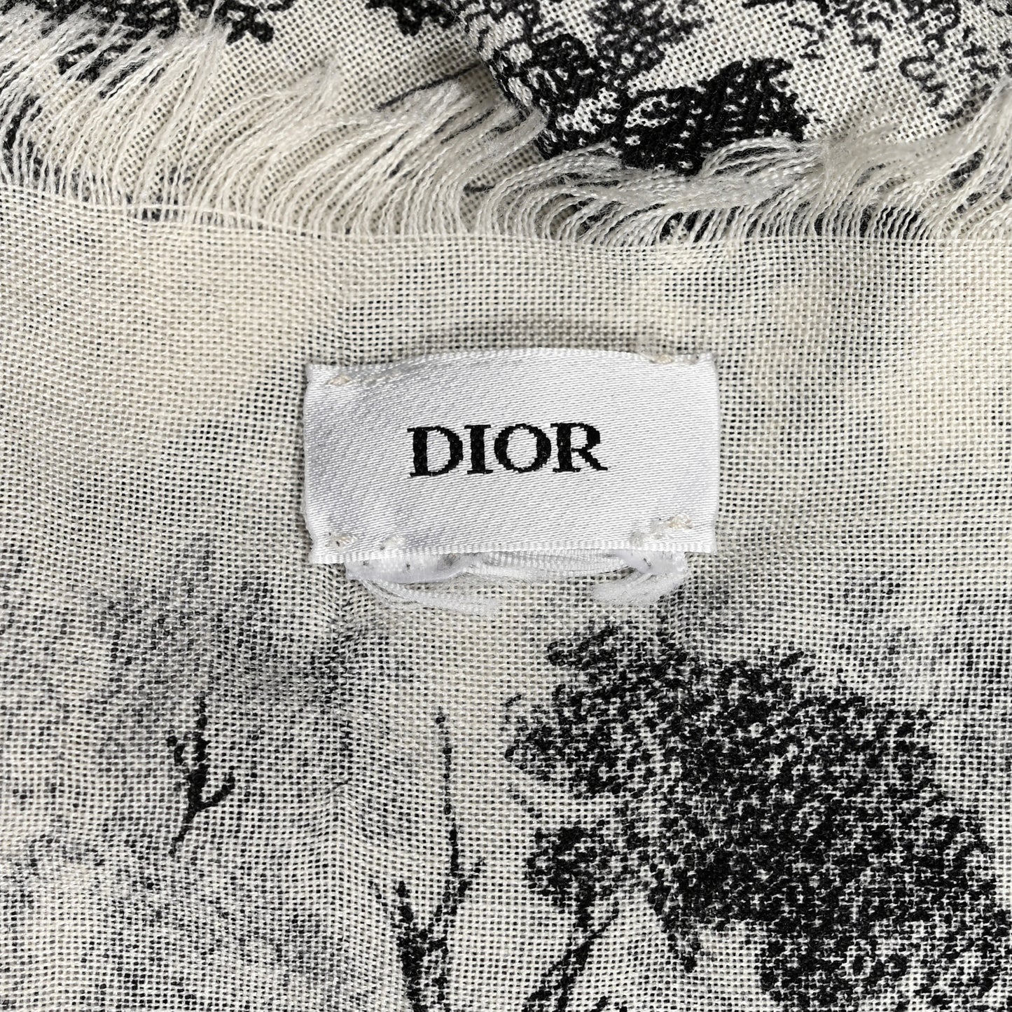 Cotton Toile De Jouy Shawl Black