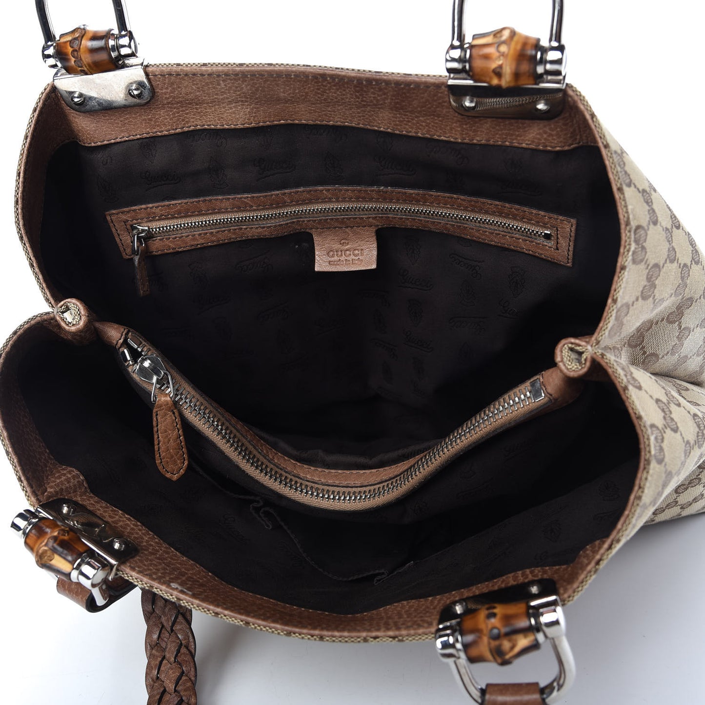 Monogram Medium Bamboo Bar Tote Brown