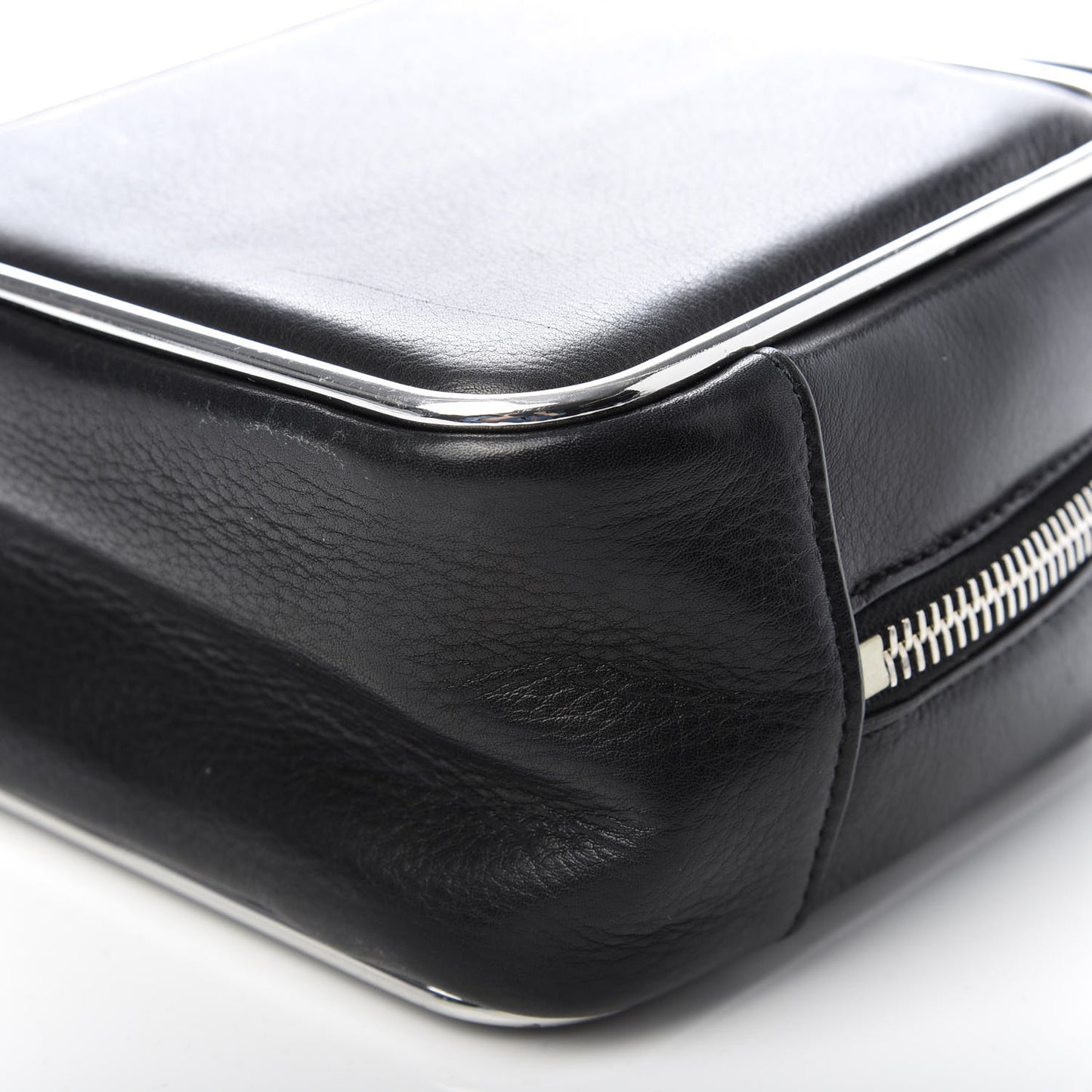 Supple Calfskin Halo Top Handle Bag Black