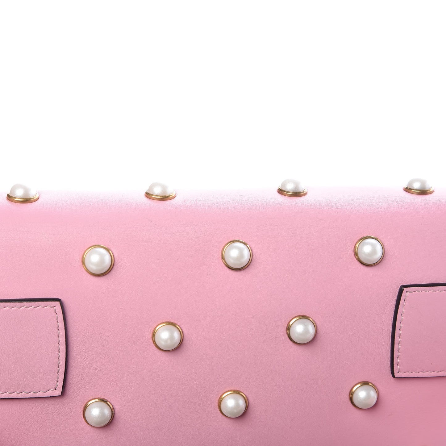 Nappa Pearl Studded Mini Queen Margaret Broadway Shoulder Bag Sugar Pink