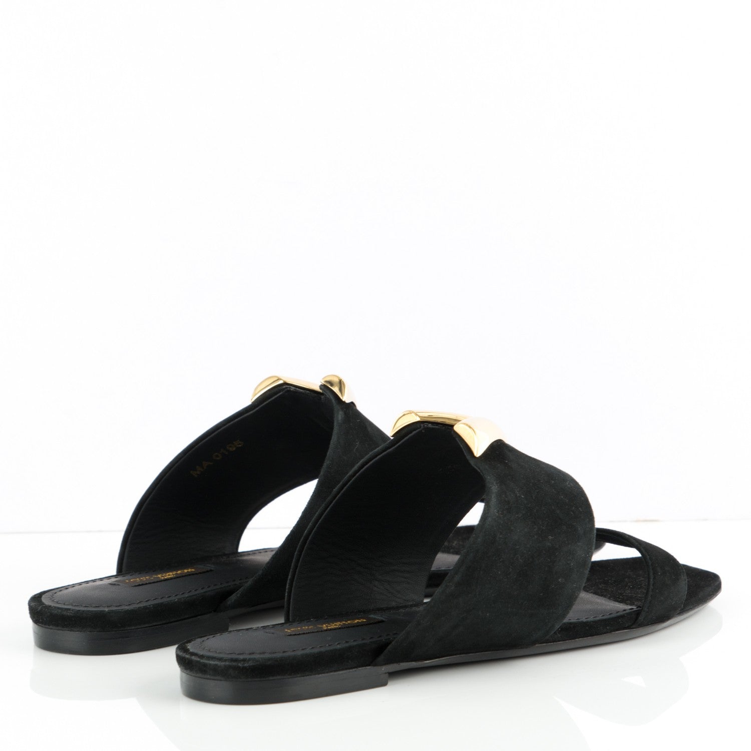 Louis Vuitton Suede Bayfront Mule Sandals 38 Black 4 of 7