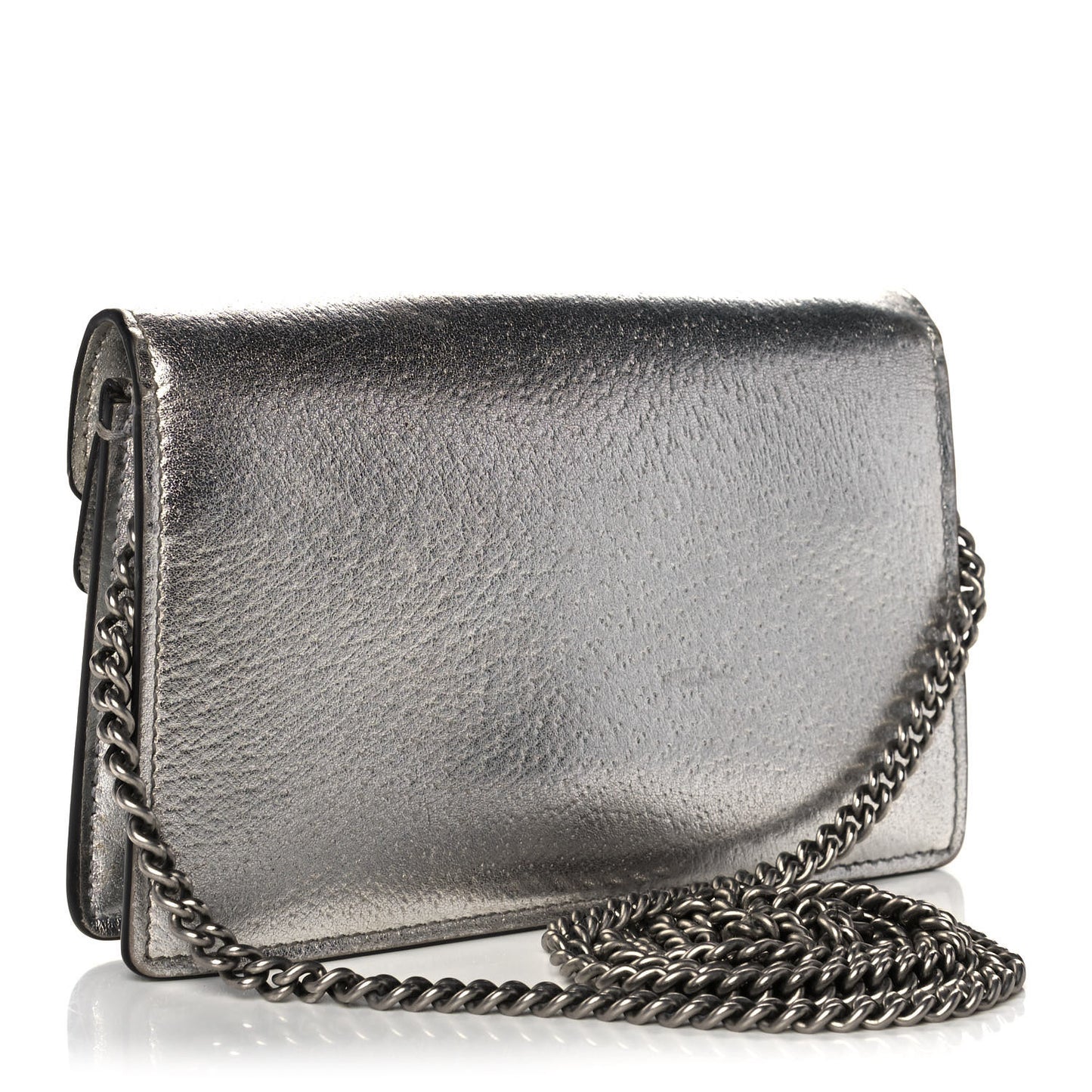 Metallic Calfskin Super Mini Dionysus Shoulder Bag Silver