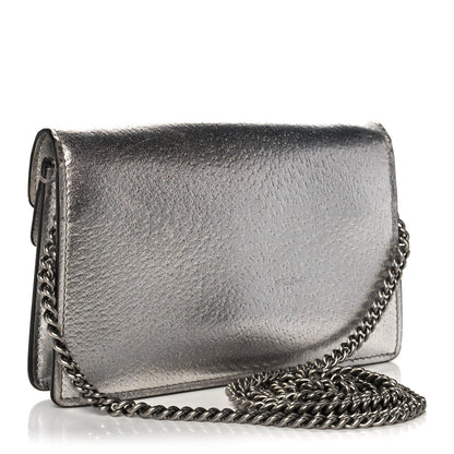 Gucci Metallic Calfskin Super Mini Dionysus Shoulder Bag Silver 3 of 11