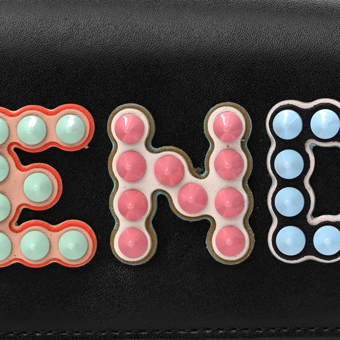 Vitello Liberty Fun Fair Studded Continental Wallet On Chain Black Multicolor