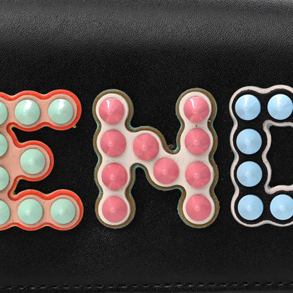 Fendi Vitello Liberty Fun Fair Studded Continental Wallet On Chain Black Multicolor 9 of 11