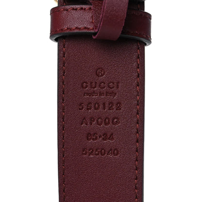 Gucci Calfskin Zumi 30mm Belt 85 34 Vintage Bordeaux 3 of 4