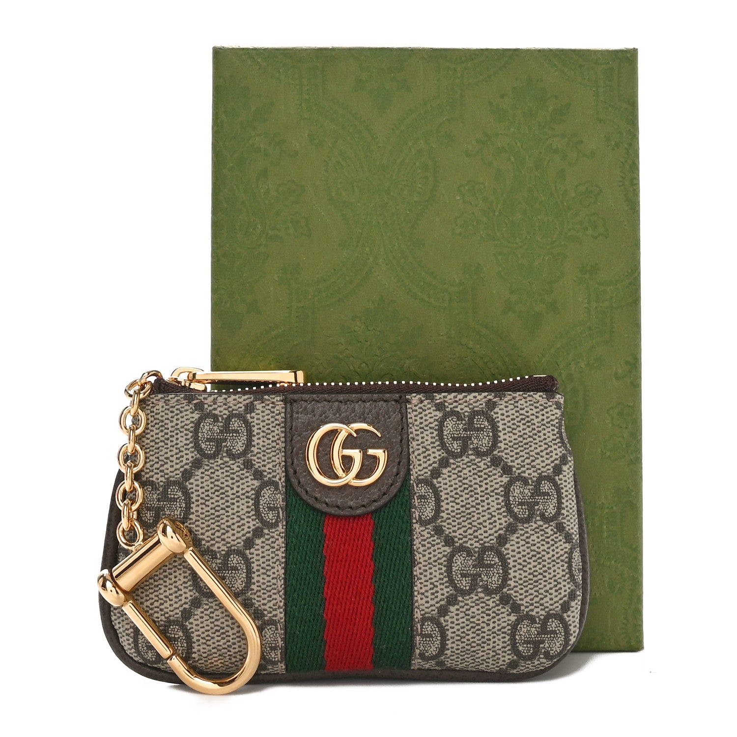Gucci GG Supreme Monogram Web Ophidia Key Case Beige New Acero 9 of 9