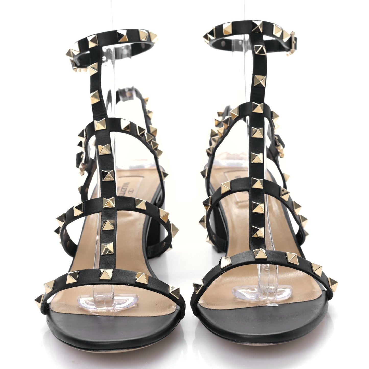 Calfskin Rockstud 60mm City Sandals 41 Black