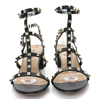 Valentino Garavani Calfskin Rockstud 60mm City Sandals 41 Black 2 of 8