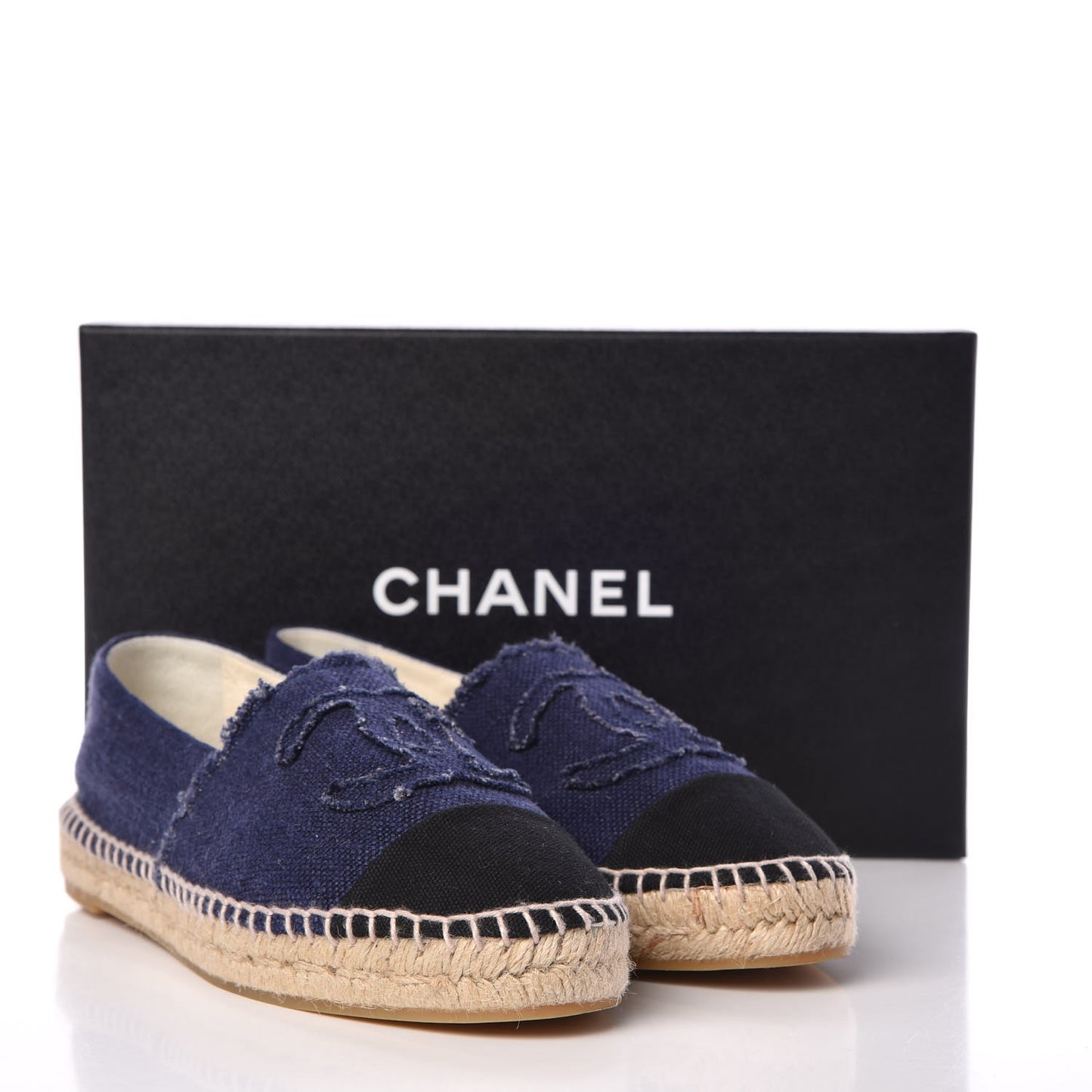 Linen CC Espadrilles 38 Blue Black